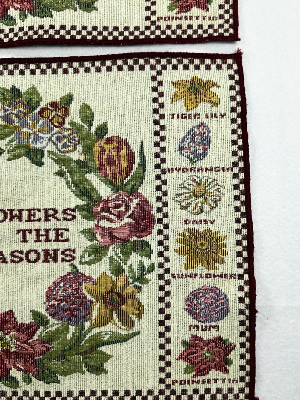 Vintage Flowers Of The Seasons 2 Wall Art Decor Tapestry Placemats DIY 17x12.5 - Picture 8 of 10
